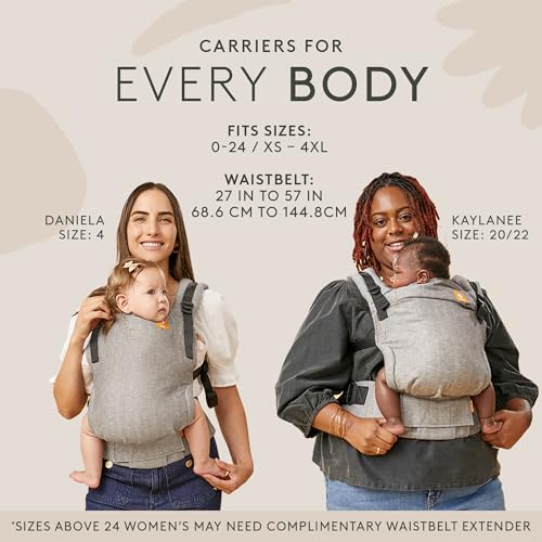 TULA Baby Tula Breathable Mesh Panel Free-to-Grow Baby Carrier - Adjustable, Comfortable, Newborn to Toddler Carrier - Ergonomic Fit for 7lbs to 45lbs - Back & Front Carry Options - Urbanista (Black) - Image 4