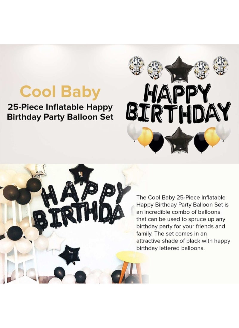 Cool Baby - 25-Piece Inflatable Happy Birthday Foil Balloon Set - Image 1