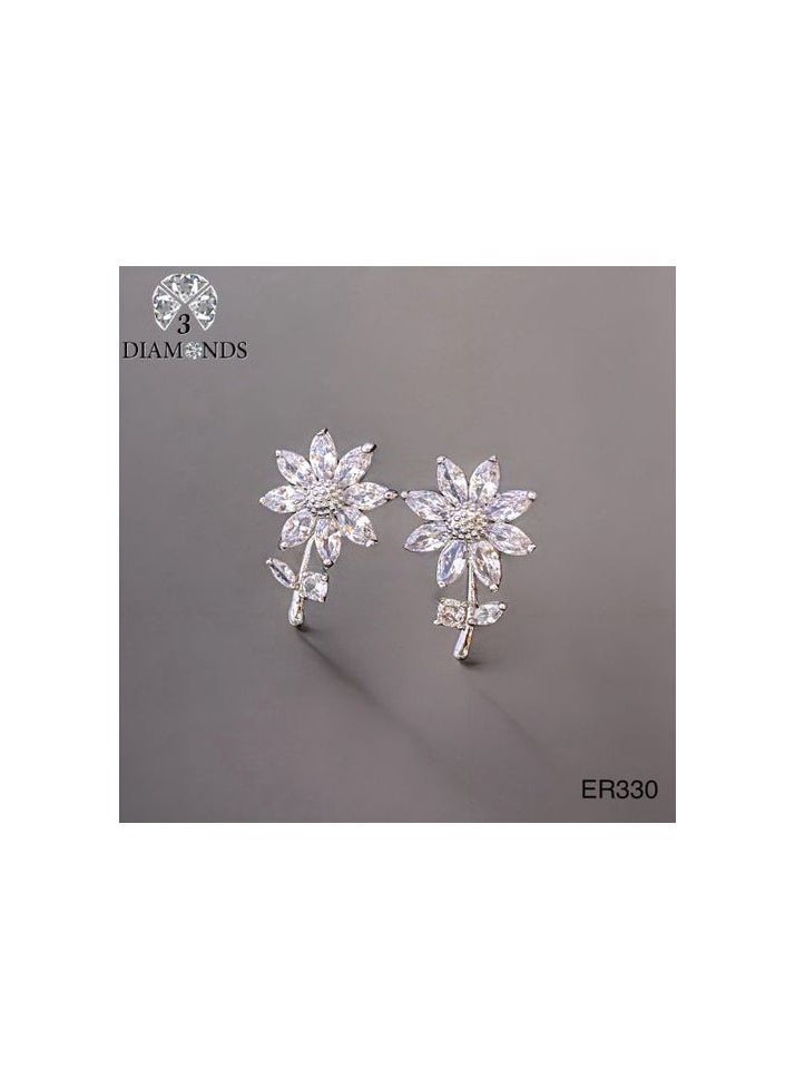 Generic Shine with Modern Sophistication: High-Quality Platinum-Plated Silver Earrings 