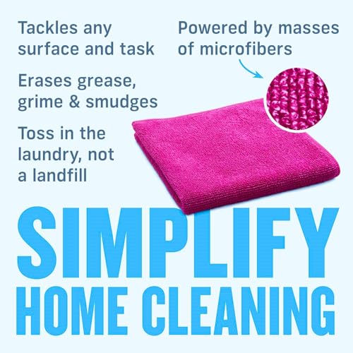 Showstopper Microfiber Cleaning Cloths for Kitchen & Home – Pink, Pack of 10, 30x30cm, 250 GSM, Ultra Soft, Streak-Free, Lint-Free, Washable Kitchen Towel, Dusting Cloth and Car Cleaning Cloths - Image 5