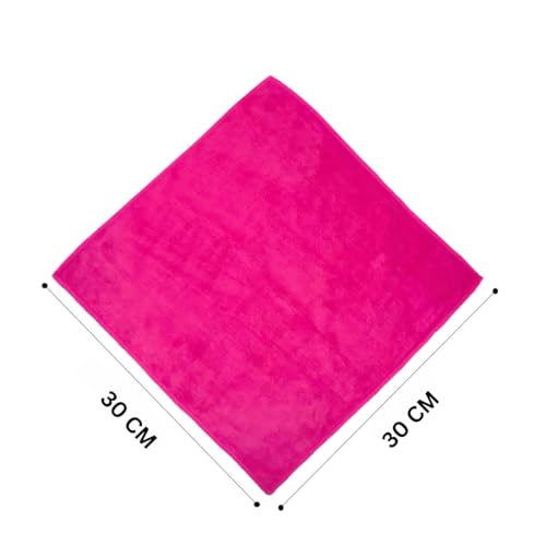 Showstopper Microfiber Cleaning Cloths for Kitchen & Home – Pink, Pack of 10, 30x30cm, 250 GSM, Ultra Soft, Streak-Free, Lint-Free, Washable Kitchen Towel, Dusting Cloth and Car Cleaning Cloths - Image 2