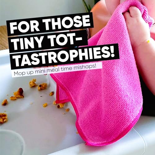Showstopper Microfiber Cleaning Cloths for Kitchen & Home – Pink, Pack of 10, 30x30cm, 250 GSM, Ultra Soft, Streak-Free, Lint-Free, Washable Kitchen Towel, Dusting Cloth and Car Cleaning Cloths - Image 4