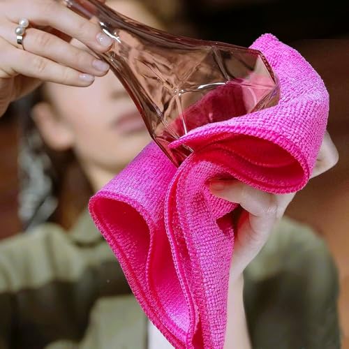 Showstopper Microfiber Cleaning Cloths for Kitchen & Home – Pink, Pack of 10, 30x30cm, 250 GSM, Ultra Soft, Streak-Free, Lint-Free, Washable Kitchen Towel, Dusting Cloth and Car Cleaning Cloths - Image 3