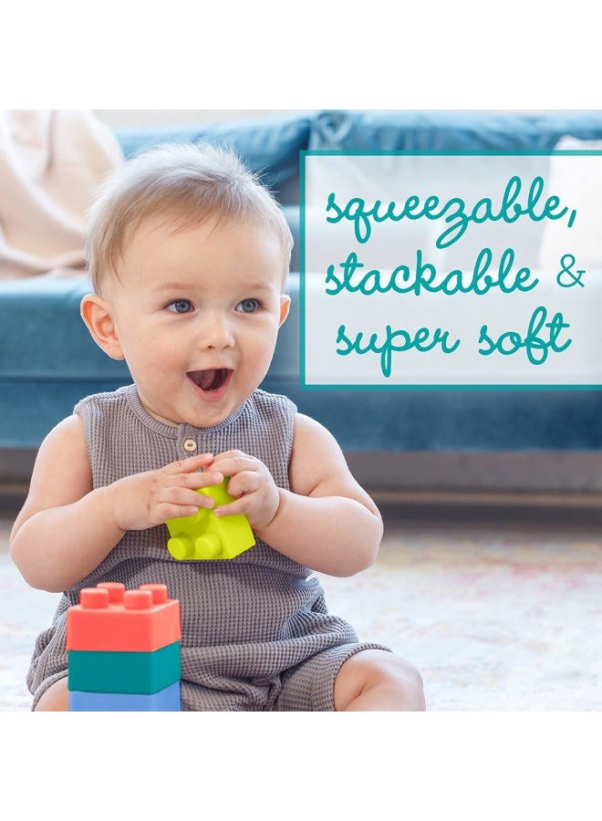 infantino كتل بناء فائقة النعومة، سهلة الحمل للأطفال والرضع، خالية من BPA، متعددة الألوان، مجموعة مكونة من 12 قطعة - Image 4