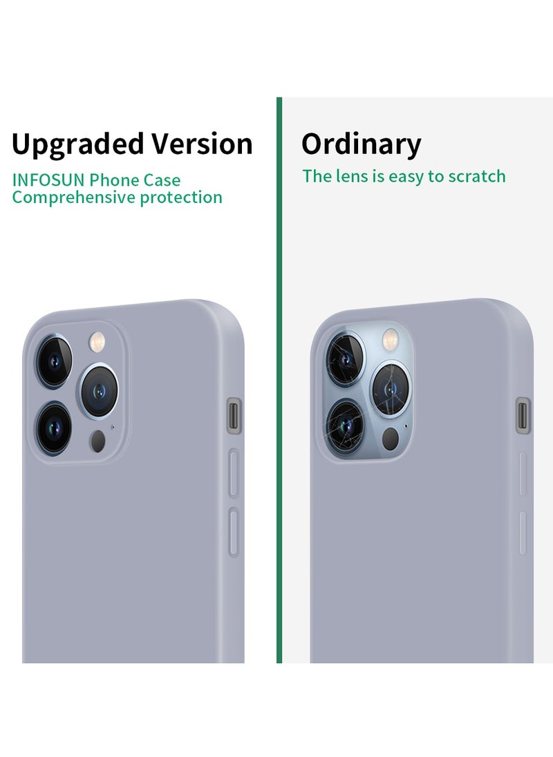 INFOSUN - INFOSUN Compatible with apple iPhone 13 Pro MAX Full Coverage for Protective Case, Ultra Slim Soft Silicone Gel TPU Cover, Matte Surface Ultra-Thin Case, for iPhone 13 Pro MAX (Gray) - Image 1