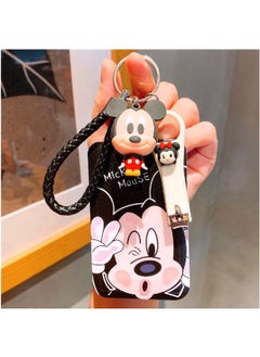 Thoraya Bus Card Holder Cartoon Style Hardened Plastic Slip Cover Round Corner Badge Holder for Bus Meal Employee Card Card Holder,Hand Strap, Doll Mouse Boy  - Image 1