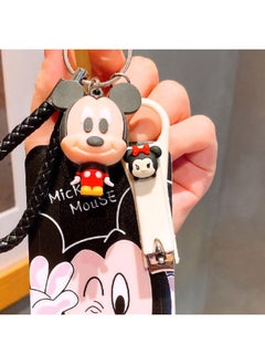 Thoraya Bus Card Holder Cartoon Style Hardened Plastic Slip Cover Round Corner Badge Holder for Bus Meal Employee Card Card Holder,Hand Strap, Doll Mouse Boy  - Image 4