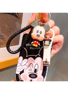 Thoraya Bus Card Holder Cartoon Style Hardened Plastic Slip Cover Round Corner Badge Holder for Bus Meal Employee Card Card Holder,Hand Strap, Doll Mouse Boy  - Image 3
