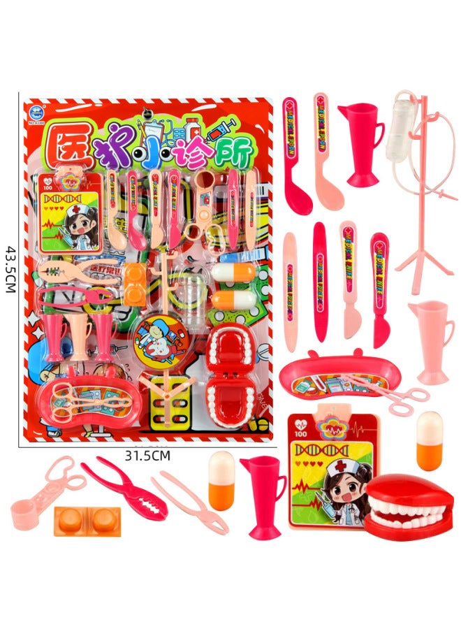 Style Board Small Medical Doctor Capsule Stethoscope Medicine Box Set Children's Play Toys-Color:53172 Hanging Plate 【little Medical Scientist】 Random Color 9901 - Image 2