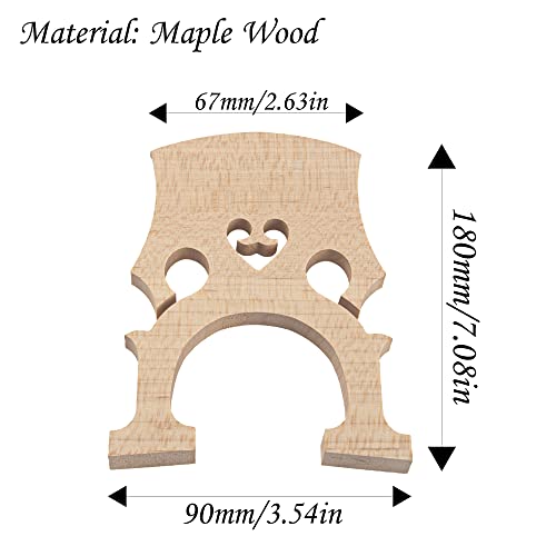Yootones 2Pcs Maple Wood Cello Bridge, 3/4 & 4/4, Self-Adjusting, Fitted, Compatible with Cello Musical Instrument Accessory - Image 5