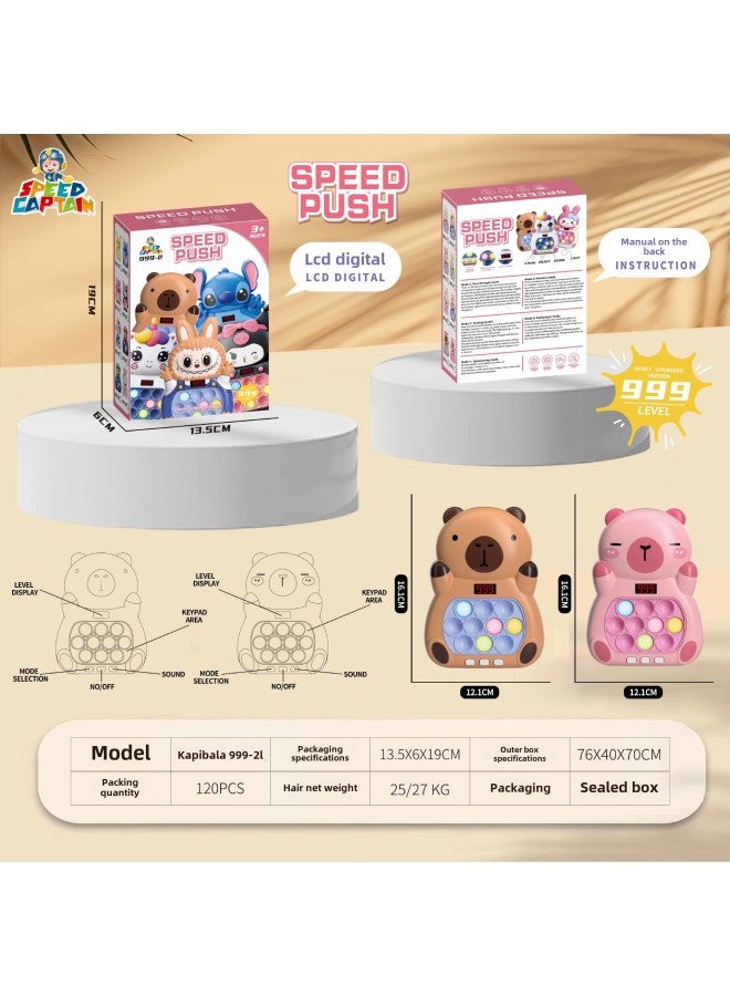 Quick-push Game Machine Russian Version Of The Rodent Pioneer Press Music Puzzle Through The Door To Play Hamster Children's Toys Wholesale-Color:Stitch 【999 Three-dimensional Lcd Screen】 - Image 3