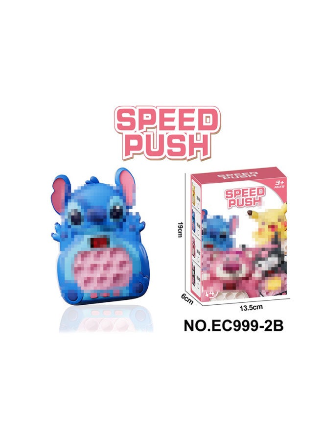 Quick-push Game Machine Russian Version Of The Rodent Pioneer Press Music Puzzle Through The Door To Play Hamster Children's Toys Wholesale-Color:Stitch 【999 Three-dimensional Lcd Screen】 - Image 1