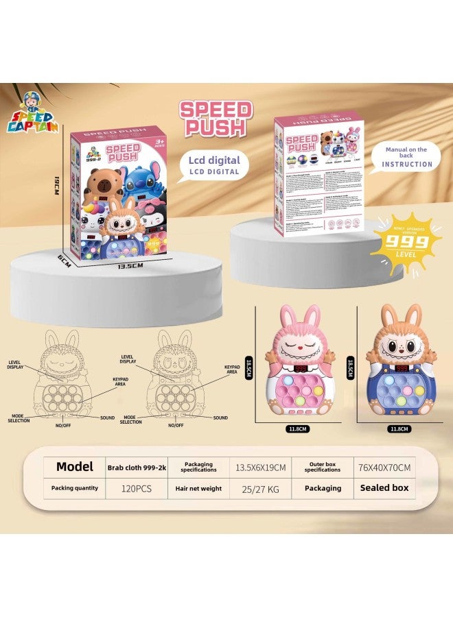 Quick-push Game Machine Russian Version Of The Rodent Pioneer Press Music Puzzle Through The Door To Play Hamster Children's Toys Wholesale-Color:Stitch 【999 Three-dimensional Lcd Screen】 - Image 4