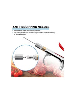 سيلفرسي إن سي Meat Injector Gun Pump with Hose, Stainless Steel Electric Marinade Injector 70W Meat Syringe Double Gun with 10 Needles for Roast Turkey, Pork, Beef (Double Gun)  - Image 4