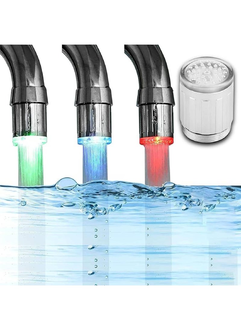 Prostuff.in Prostuffin 7 Color LED Light Changing Water Glow Temperature Sensor Shower Stream Water Faucet Tap Adapter for Kitchen Home Bathroom Glow Kitchen Tap Aerators Hot Silver Color 1 Pcs  - Image 5