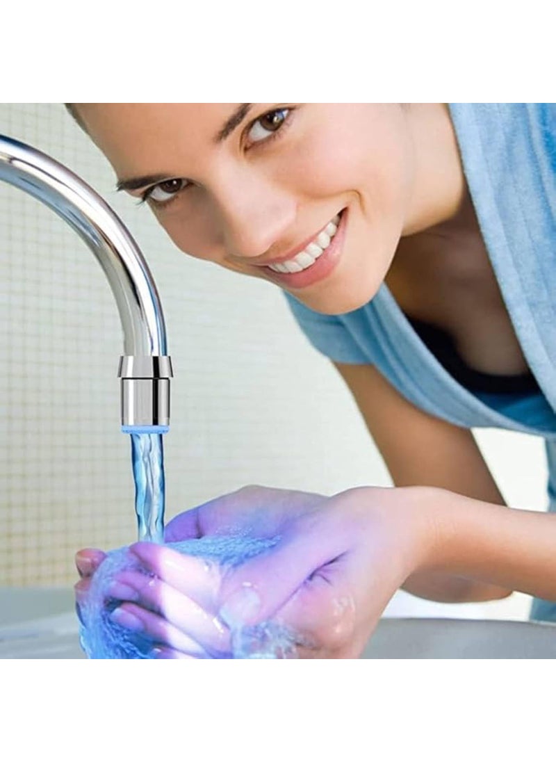 Prostuff.in Prostuffin 7 Color LED Light Changing Water Glow Temperature Sensor Shower Stream Water Faucet Tap Adapter for Kitchen Home Bathroom Glow Kitchen Tap Aerators Hot Silver Color 1 Pcs  - Image 3