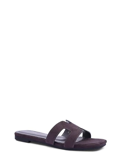 IconStyle Womens H suede slip-on flat Sandal