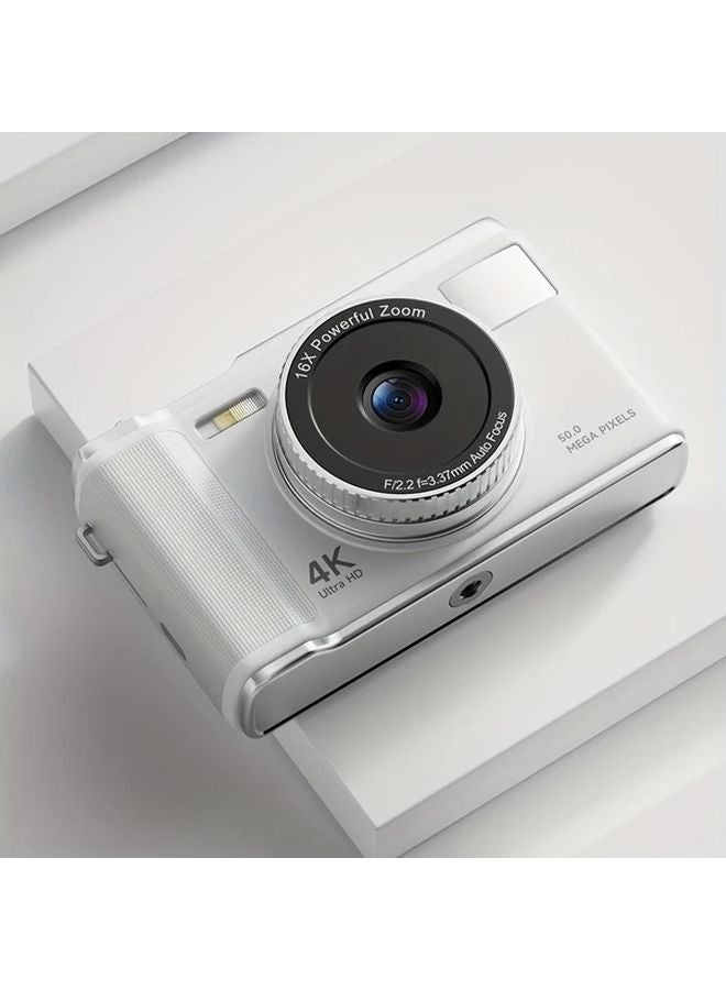 White 4K Digital Camera 16X Zoom 2 8 Inch Screen FHD 1080P CCD LED Flash USB Charging 32GB TF Card - Image 1