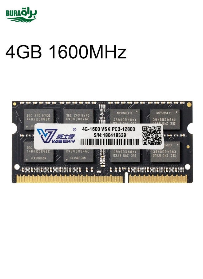 BURAQ Vaseky 4GB 1600MHz PC3-12800 DDR3 PC Memory RAM Module for Laptop  - Image 1