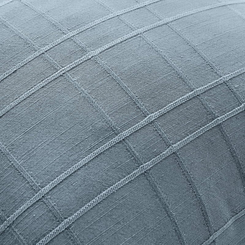 MIULEE Decorative Linen Check Throw Pillow Covers Neutral Farmhouse Vintage Pillow Covers 18x18 Set of 2 Boho Modern Home Decor for Sofa Couch Bedroom Cushion Blue Grey - Image 2