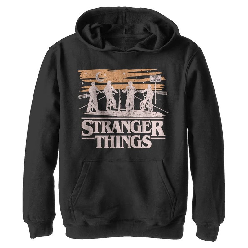 Netflix unisex child Stranger Things Jank Drawing Youth Pullover novelty hoodies, Black, Large US