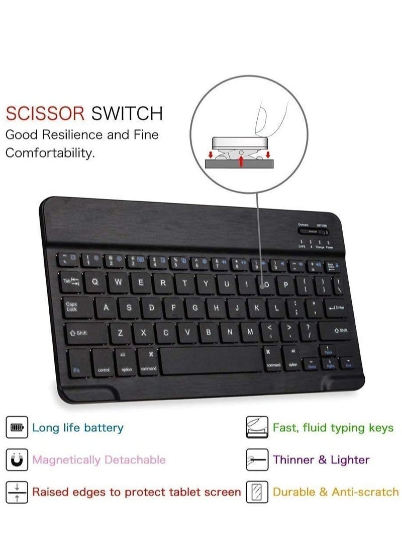 3 Fold Wireless Bluetooth Keyboard Stand with with S Pen Holder Detachable Tablet Cover Case for Samsung Galaxy Tab S6 Lite 10.4'' 2020 Model SM-P610 (Wi-Fi) SM-P615 (LTE) - Image 4