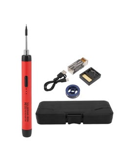 Soldering Iron Welding Tools with Iron Tips with Touch Sensor 800mAh USB Charging Anti Oxidation Soldering Iron Kit for DIY Welding Red