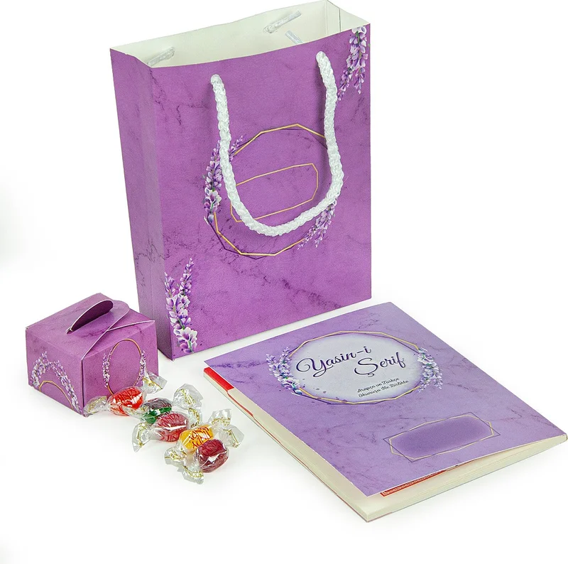 İhvan Purple Printed Gift Set Floral