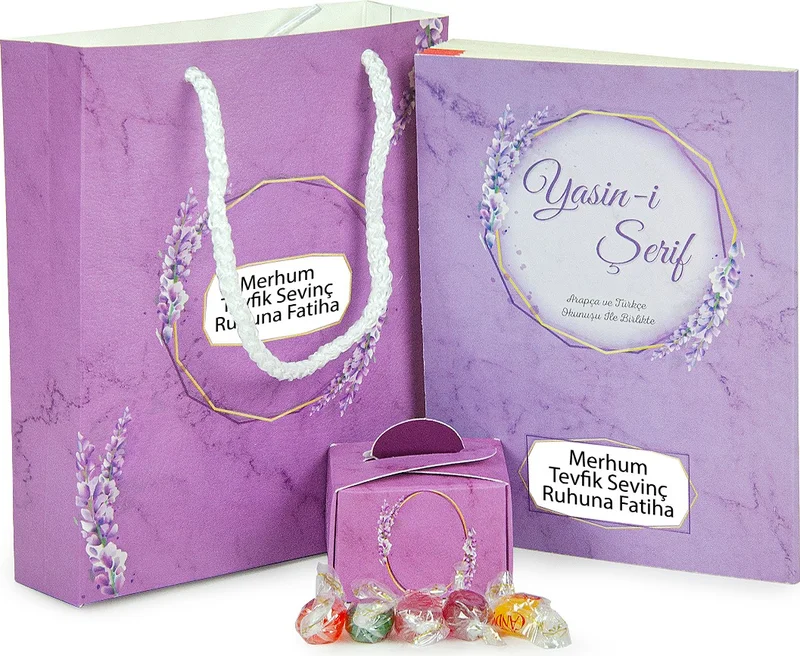 İhvan Purple Printed Gift Set Floral