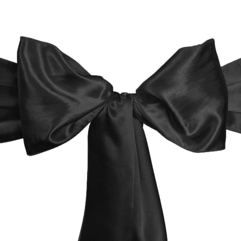LinenTablecloth Satin Sash 10Piece Black
