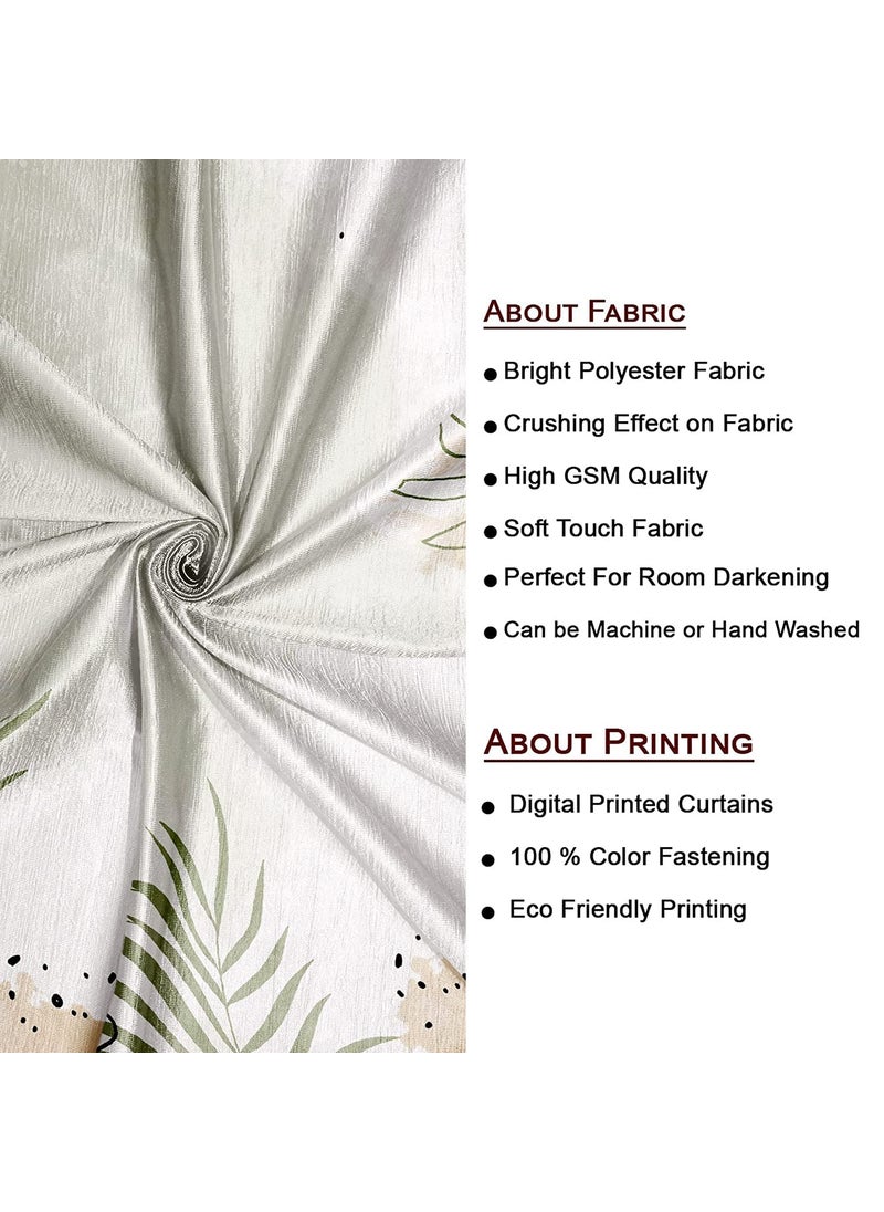 Lush Decor - Lush Decor Polyester Floral 90% Blackout Curtains, Pack of 2 (8 Feet, Laurel Green) - Image 1