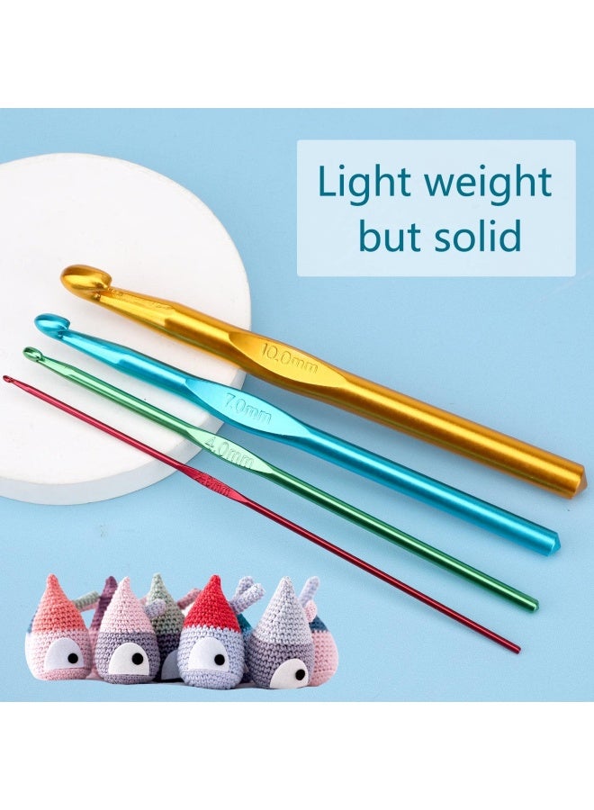 BCMRUN 14 Pieces Multicolor Aluminum Crochet Hooks Knitting Needles Craft Yarn 2-10Mm - Image 4