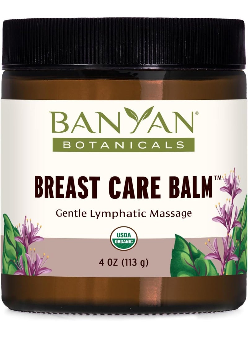 Banyan Botanicals Banyan Botanicals Breast Care Balm – Organic Herbal Salve with Tulsi & Palmarosa – for Lymph Massage & Breast Health – Promotes Healthy Circulation – 4 oz – Non GMO Sustainably Sourced Petroleum Free - Image 1