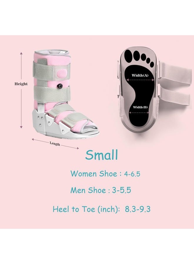 Medibot Medical Grade Fracture Boot - Adjustable Walking Cast for Foot & Ankle Injuries Secure Support for Broken Foot or Severe Sprain,Women's Small,Grey & Light Pink,Fits women's Shoe Size 4-6.5'' - Image 2