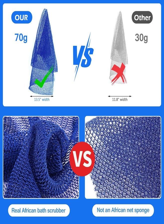 ZOCY African Net Sponge, Authentic Exfoliating Body Scrubber for Bath and Shower, Multiple Textures with Gentle Deep Exfoliating and Rich Lather for All Skins (Blue) - Image 4