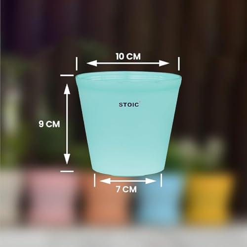 Stoic Nursery Planter Pot Indoor and Outdoor 4 inches Plastic Flower Pots for Home/Office/Table/Garden/Balcony Decoration Pack of 24 Aqua Green - Image 3