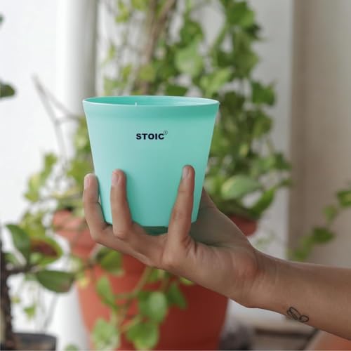 Stoic Nursery Planter Pot Indoor and Outdoor 4 inches Plastic Flower Pots for Home/Office/Table/Garden/Balcony Decoration Pack of 24 Aqua Green - Image 2