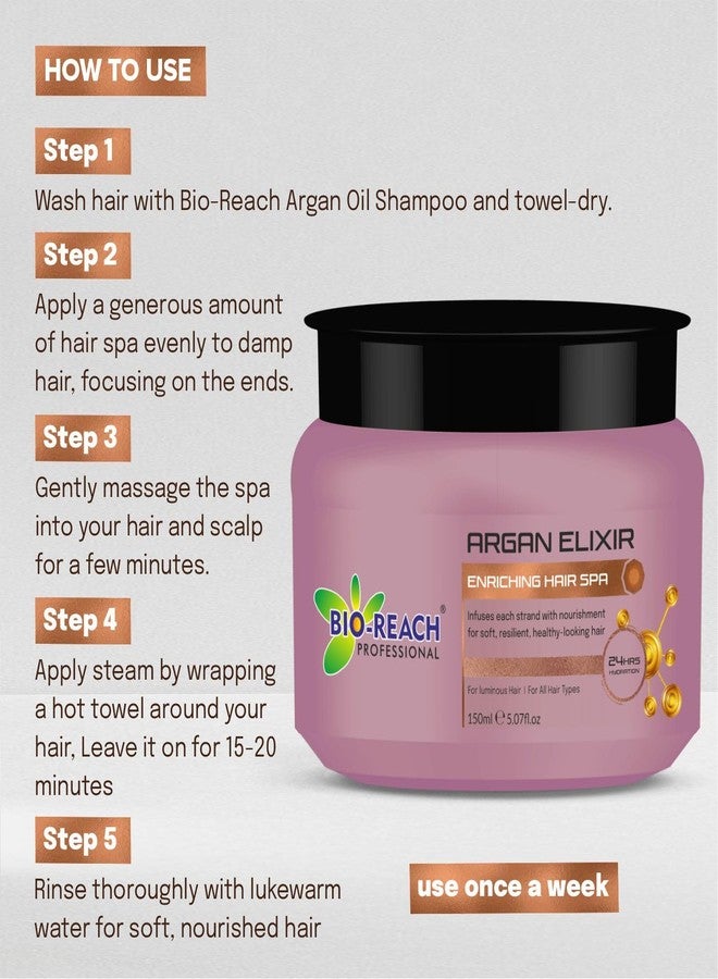 BIO-Reach سبا الشعر المغذي بزيت الأرغان من بيو-ريتش، لشعر لامع، لجميع أنواع الشعر، 150 مل × 2 = 300 مل - Image 5