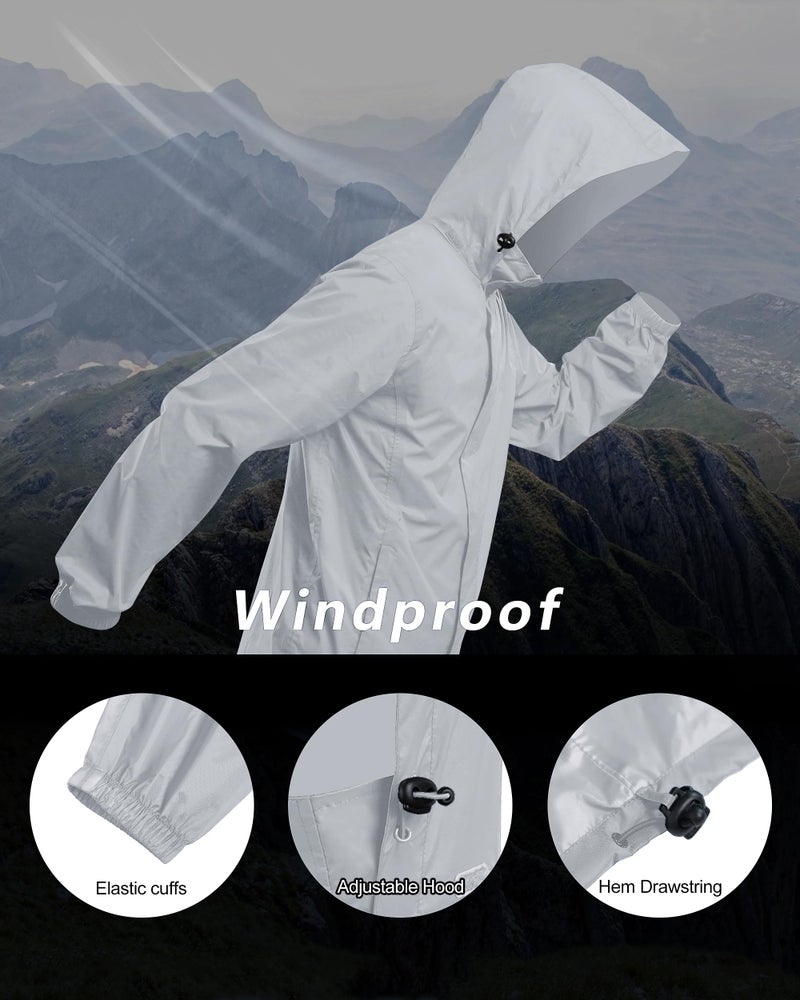 Outdoor Ventures Men's Rain Jacket Waterproof Lightweight Packable Rain Shell Raincoat with Hood for Golf Hiking Travel - Image 3