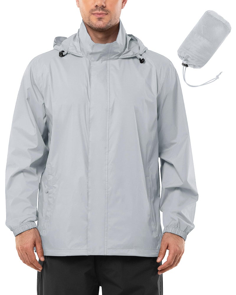 Outdoor Ventures Men's Rain Jacket Waterproof Lightweight Packable Rain Shell Raincoat with Hood for Golf Hiking Travel - Image 1