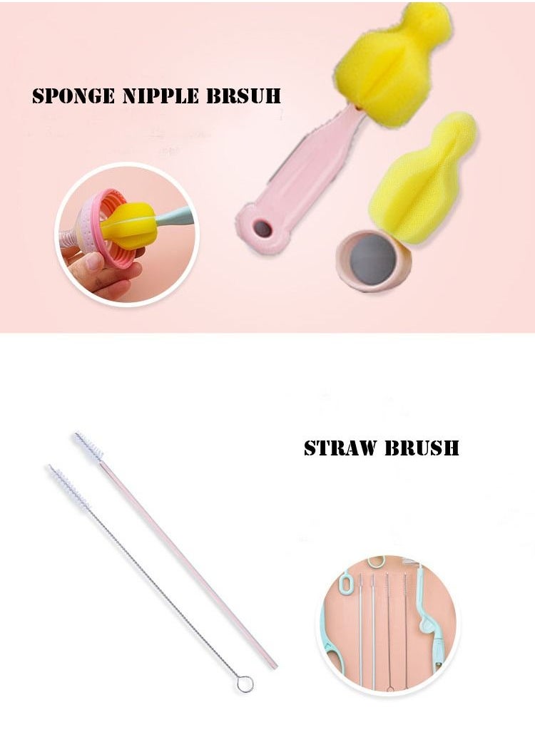ZCM-HAPPY - 20 Piece 360 Degree Rotating Bottle Cleaning Brush Set For Baby Bottles, Pacifiers, Sports Bottles And Glassware - Image 1