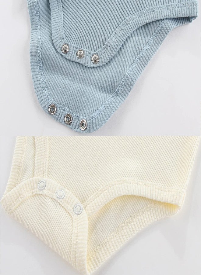 MAMIMAKA Unisex Baby Short Sleeve Bodysuits Baby Grow Cotton Vest Outfit,6-9 Months - Image 3