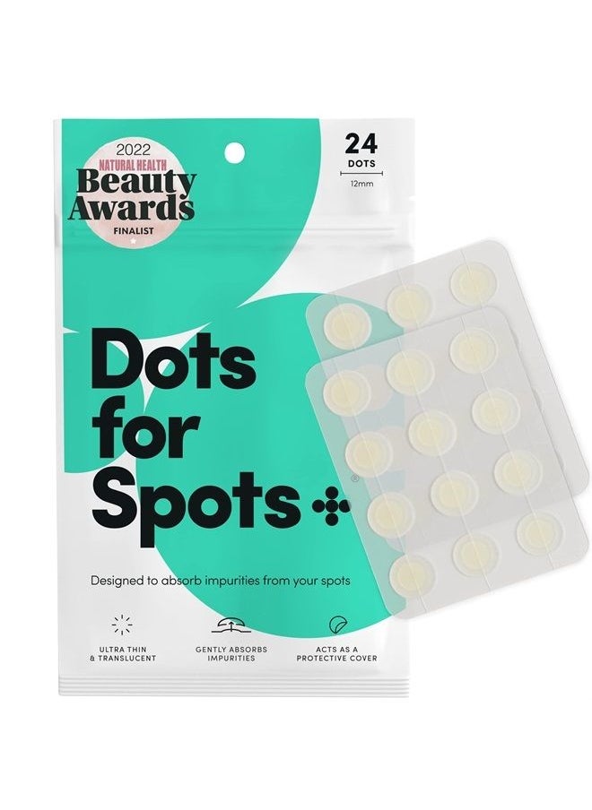 Dots for Spots Pimple Patches for Face - Pack of 24 Hydrocolloid Acne Patch - Invisible Zit Stickers Treatment for Face and Body - Mighty, Fast-Acting, Vegan & Cruelty Free Korean Skin Care  - Image 1