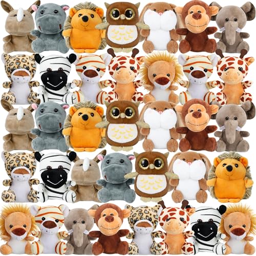 Arrozon 36 Pcs Small Stuffed Animals Bulk Mini Plush Toys 4 Inch Tiny Stuffed Animals Cute Carnival Prizes Classroom Prizes Party Favor Toys - Image 1