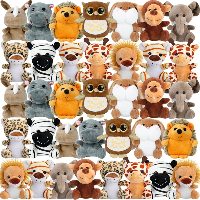 Arrozon 36 Pcs Small Stuffed Animals Bulk Mini Plush Toys 4 Inch Tiny Stuffed Animals Cute Carnival Prizes Classroom Prizes Party Favor Toys - Image 3