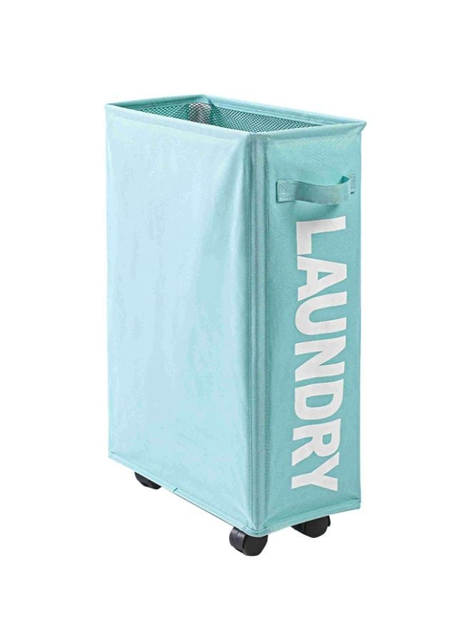 NIBEMINENT Rolling Laundry Basket Blue 43x10x21cm  - Image 1