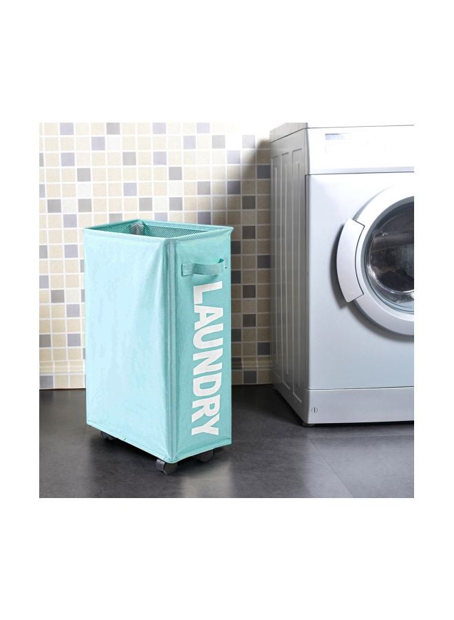 NIBEMINENT Rolling Laundry Basket Blue 43x10x21cm  - Image 2