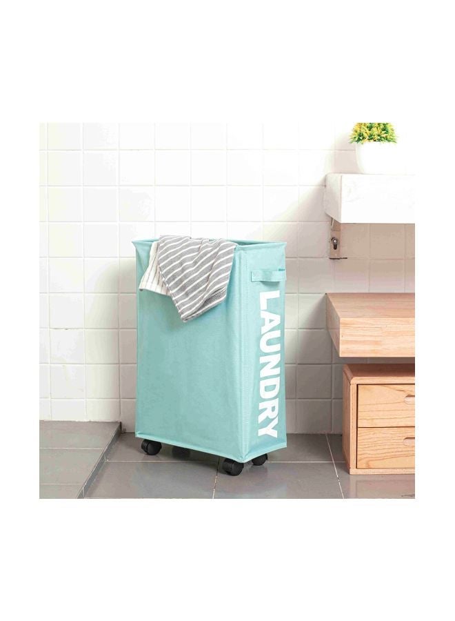 NIBEMINENT Rolling Laundry Basket Blue 43x10x21cm  - Image 3