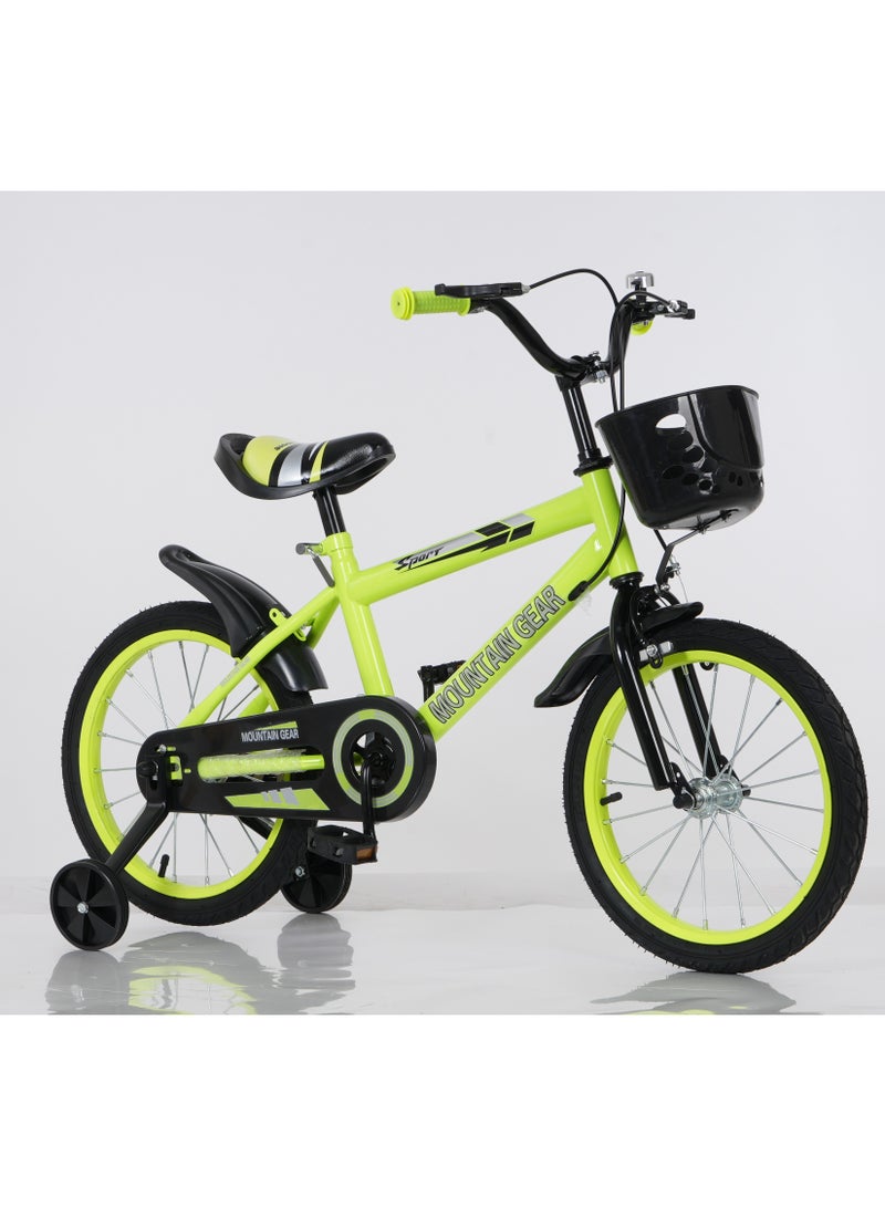 MG Children's Bicycle For 2-12 Years Old Kids Bike, 18 Inch Cycle, High Carbon Steel Frame, Adjustable Seat, Smooth Bearings, Safe and Stable, Green - Image 1