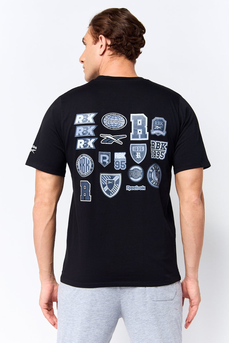 Reebok Men Sportswear Fit Short Sleeve Outdoor T-Shirt, Black - Image 4